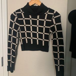 Window pane crop top